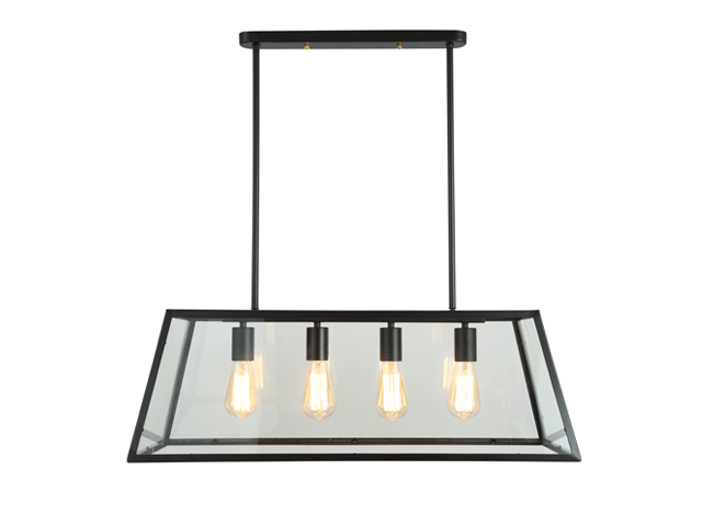 ES082 Industrial Farmhouse Lighting 4-light Linear Chandelier for Dining Room